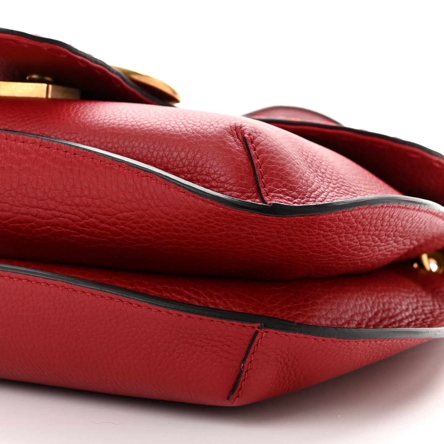 Gucci Cellarius Calfskin Feline GG Marmont Flap Shoulder Bag Vulcanic Red 10 of 10