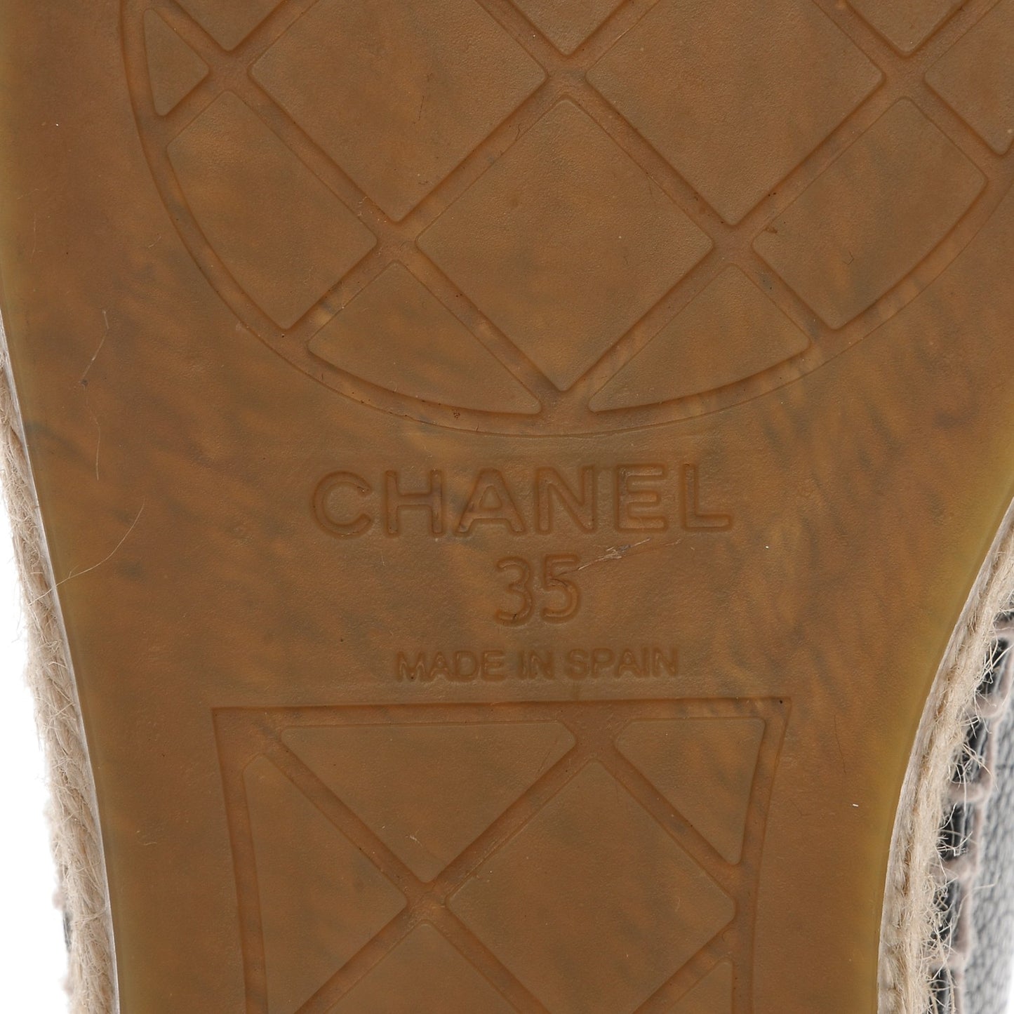 Grained Calfskin CC Espadrilles 35 Black