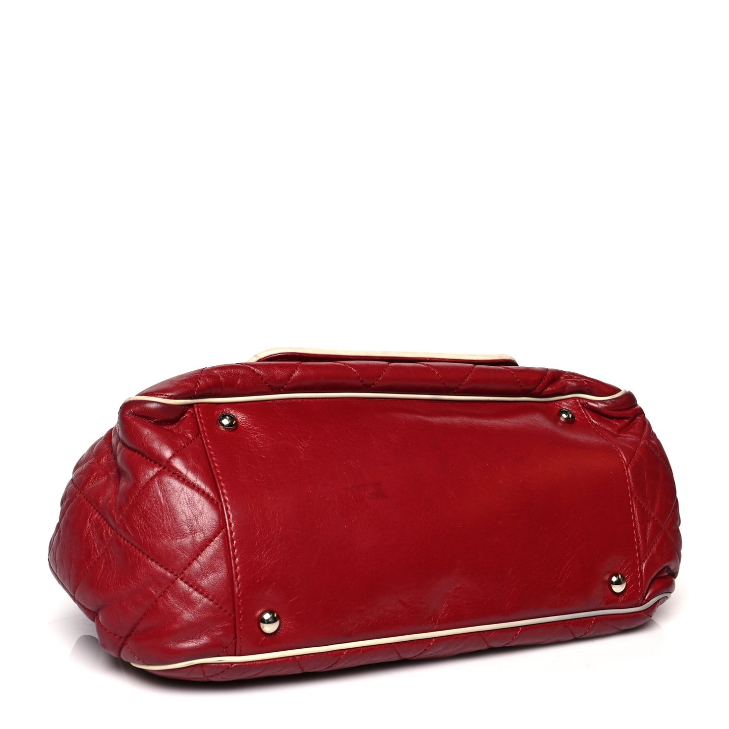 Lambskin Quilted East West Accordion Flap Light Bordeaux