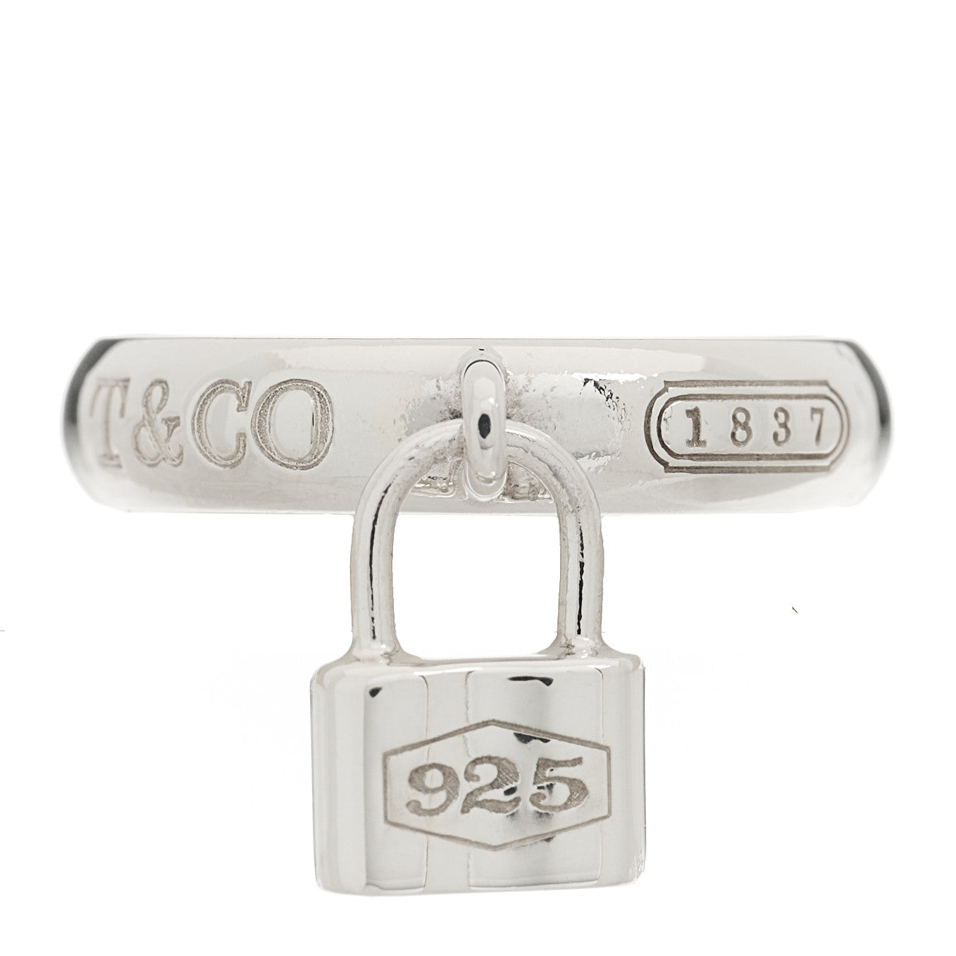 Sterling Silver 1837 Lock Charm Ring 50 5.5