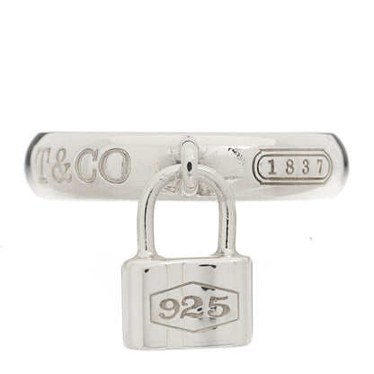 Tiffany Sterling Silver 1837 Lock Charm Ring 50 5.5 1 of 4