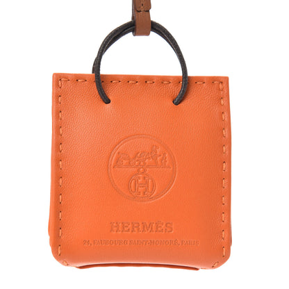Hermes Milo Lambskin Swift Shopping Bag Charm Feu Gold 3 of 4