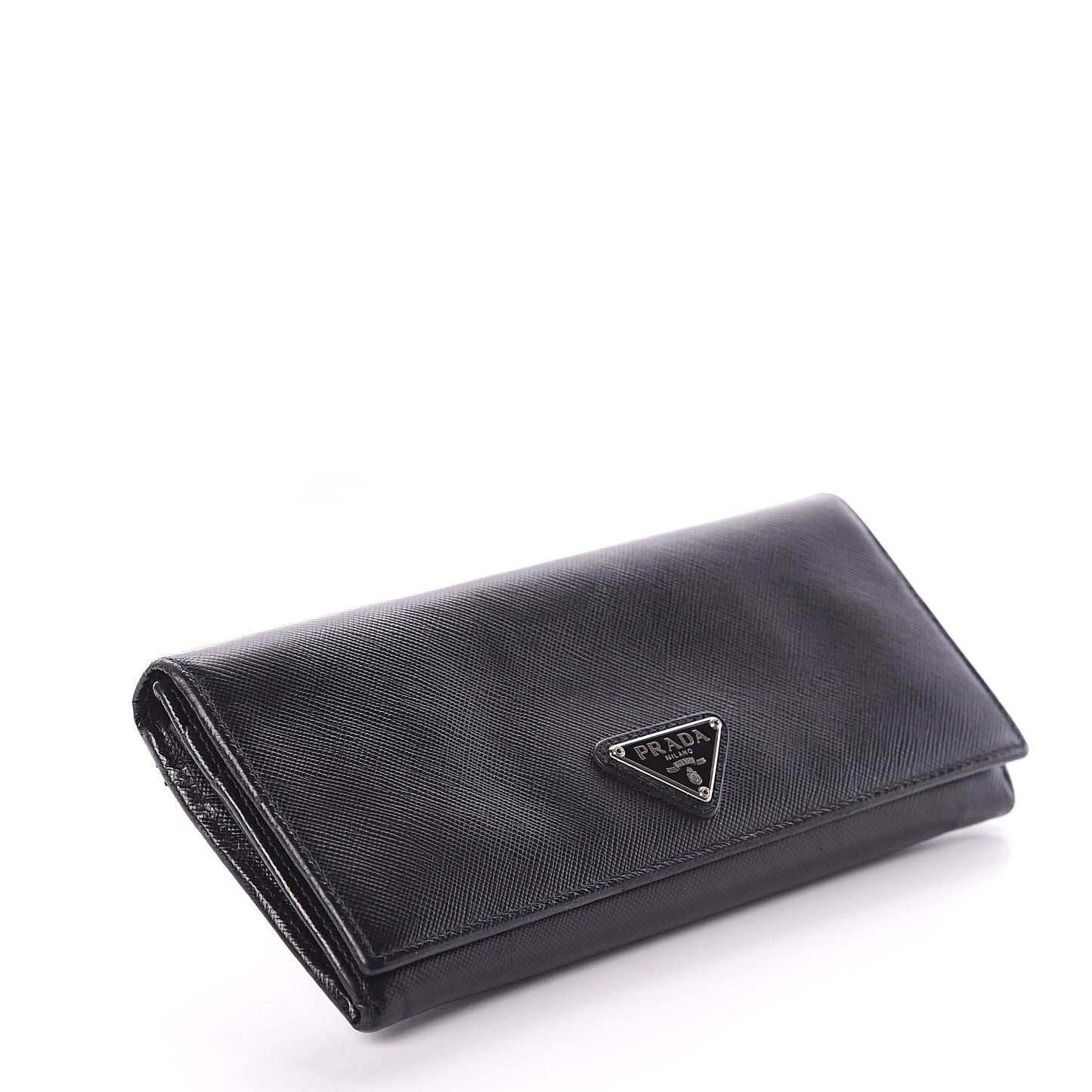 Saffiano Continental Flap Wallet Black