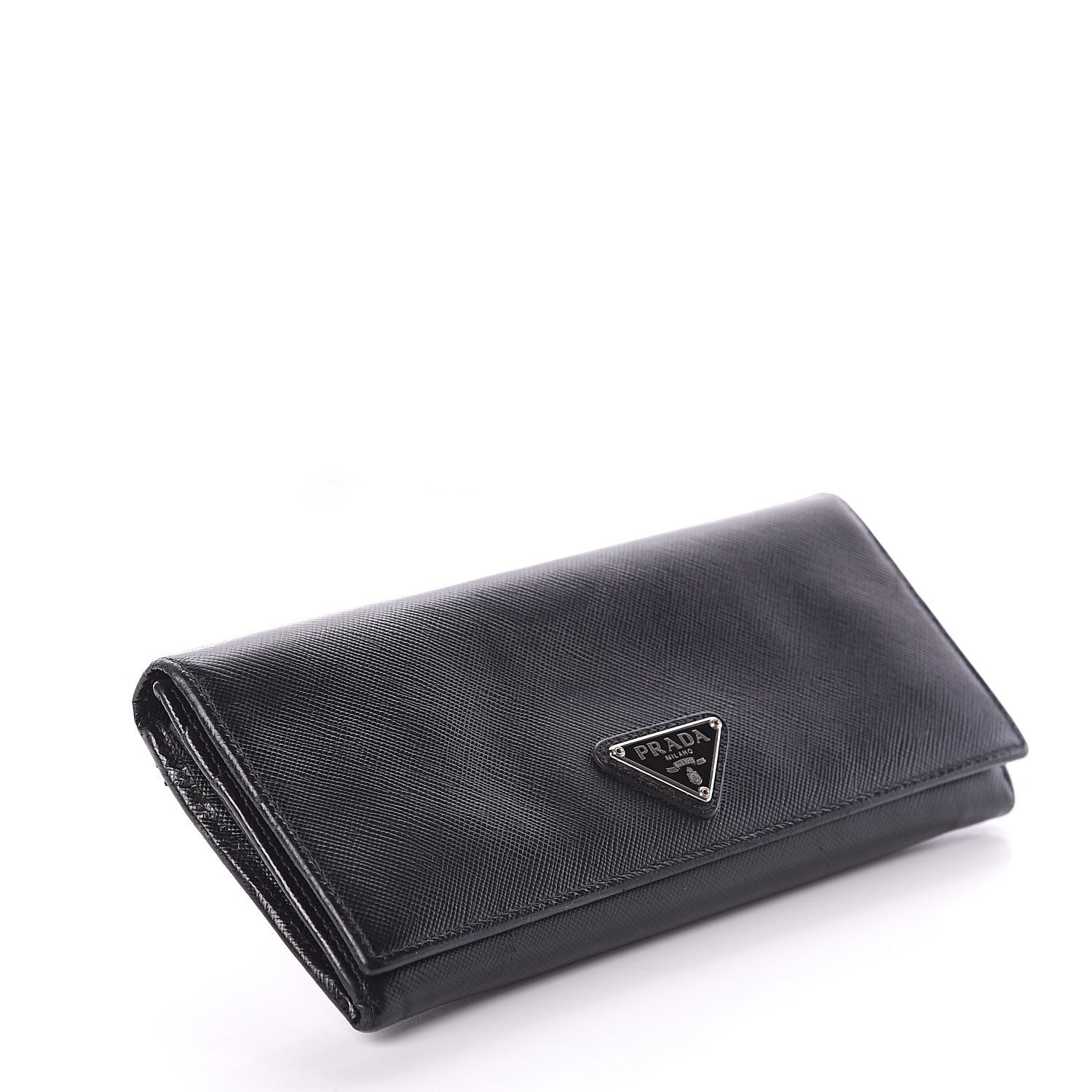 Prada Saffiano Continental Flap Wallet Black 3 of 6