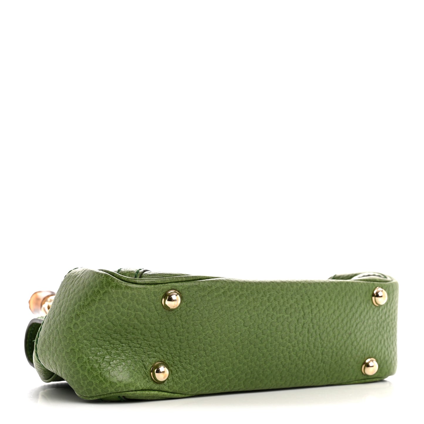 Calfskin Bamboo Top Handle Bag Green