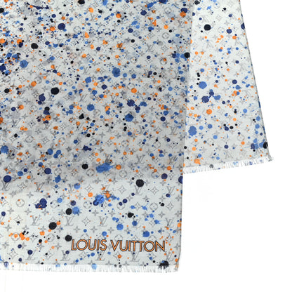 Louis Vuitton Silk Monogram Paint Splash Square Scarf Multicolor 3 of 5