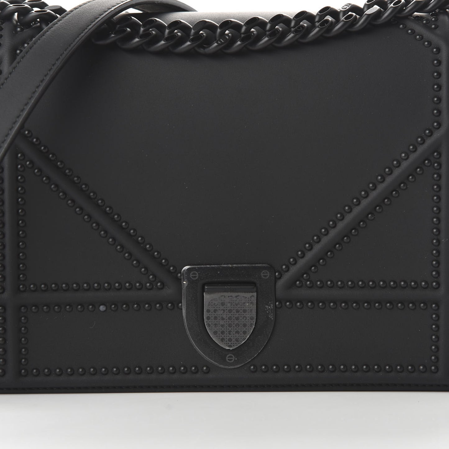 Ultra Matte Calfskin Studded Medium Diorama Flap Bag Black