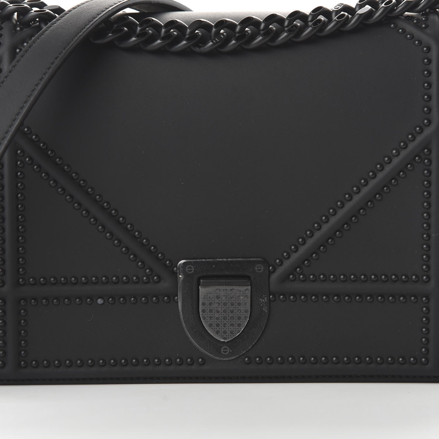 Christian Dior Ultra Matte Calfskin Studded Medium Diorama Flap Bag Black 9 of 10