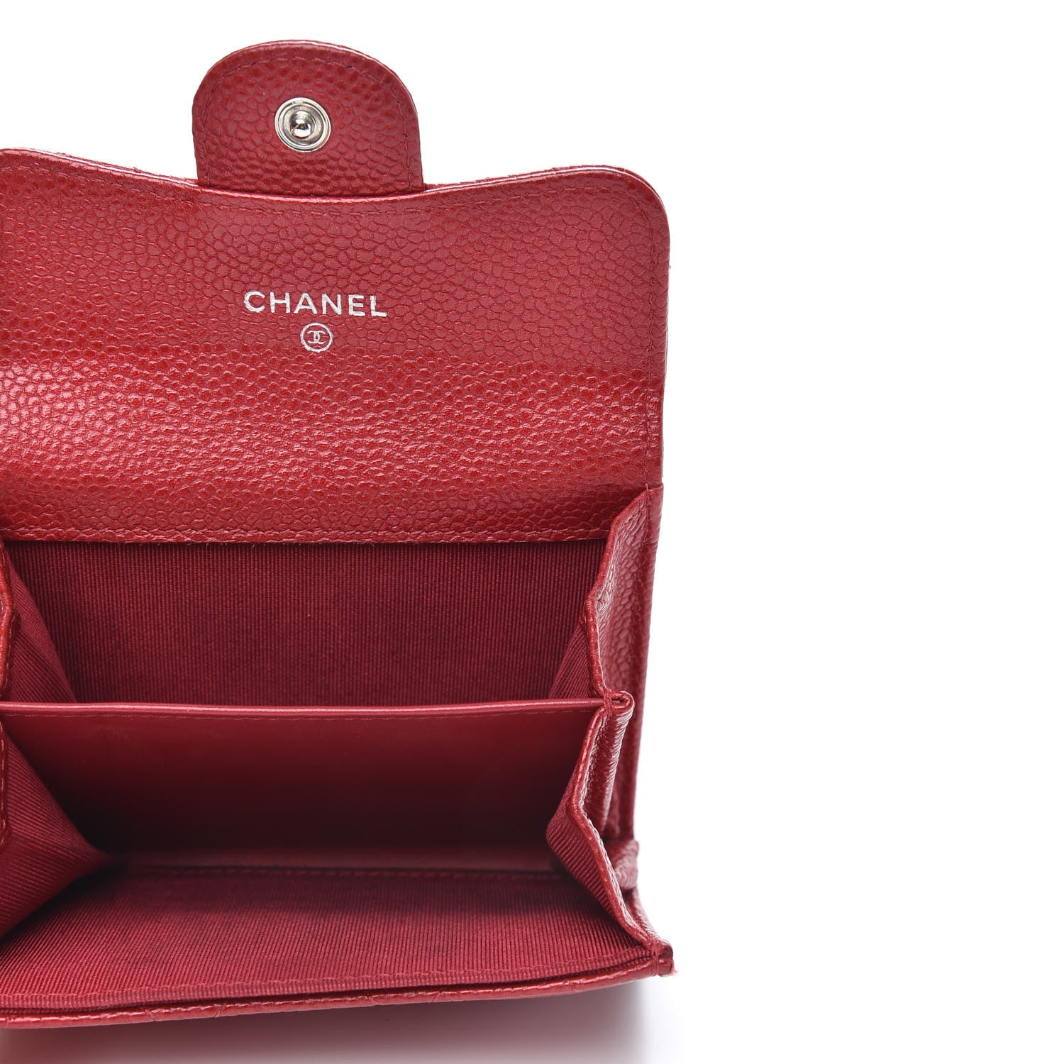 Chanel Caviar Quilted Flap Card Holder Wallet Red 5 of 10