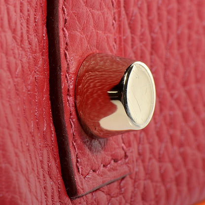Hermes Taurillon Clemence Horseshoe Bi-Color Birkin 30 Rouge Garance and Orange 22 of 23