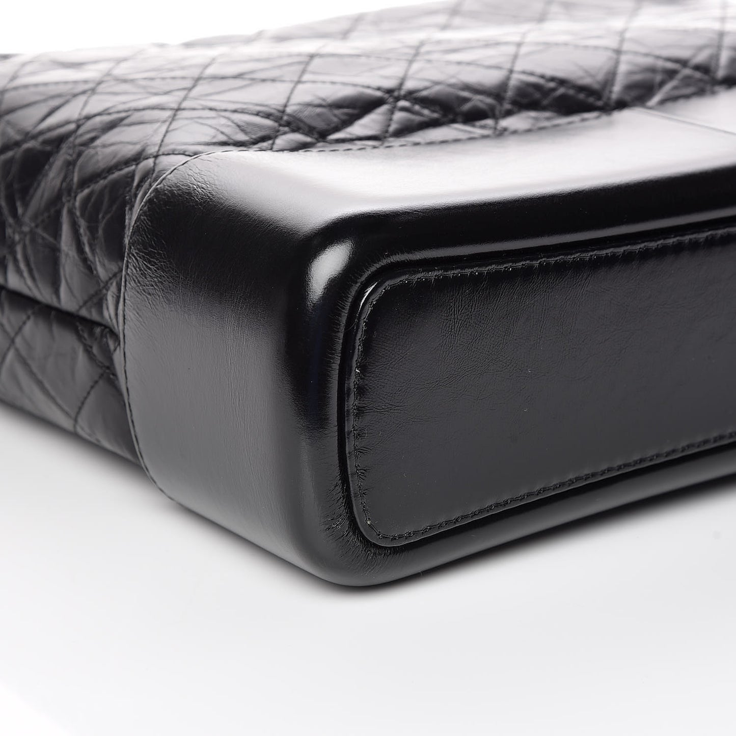 Aged Calfskin Quilted Large Gabrielle Hobo Black