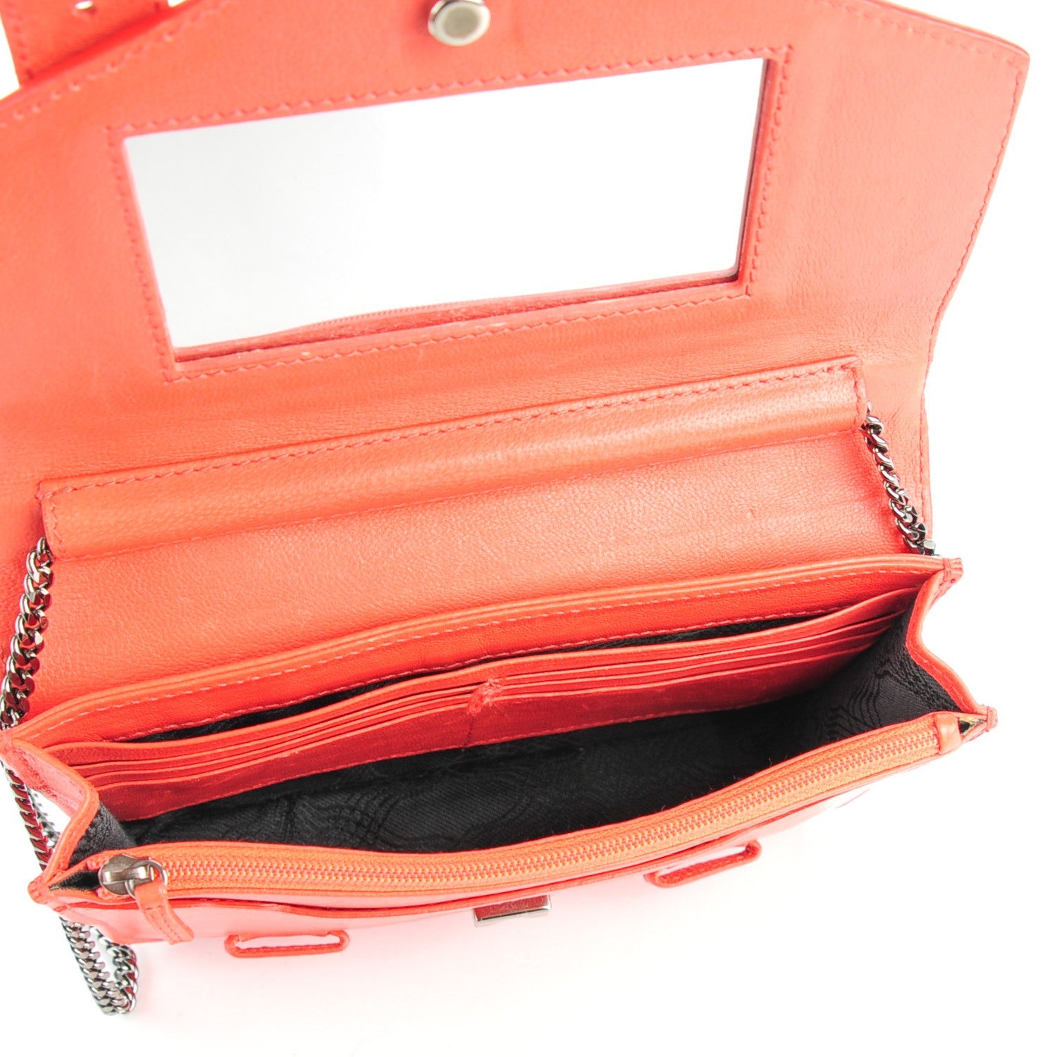 Proenza Schouler Lambskin Large PS1 Chain Wallet Deep Coral 5 of 7