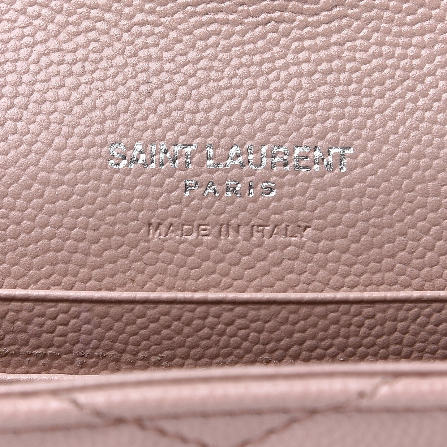 Grain De Poudre Matelasse Chevron Small Monogram Envelope Wallet Pale Pink