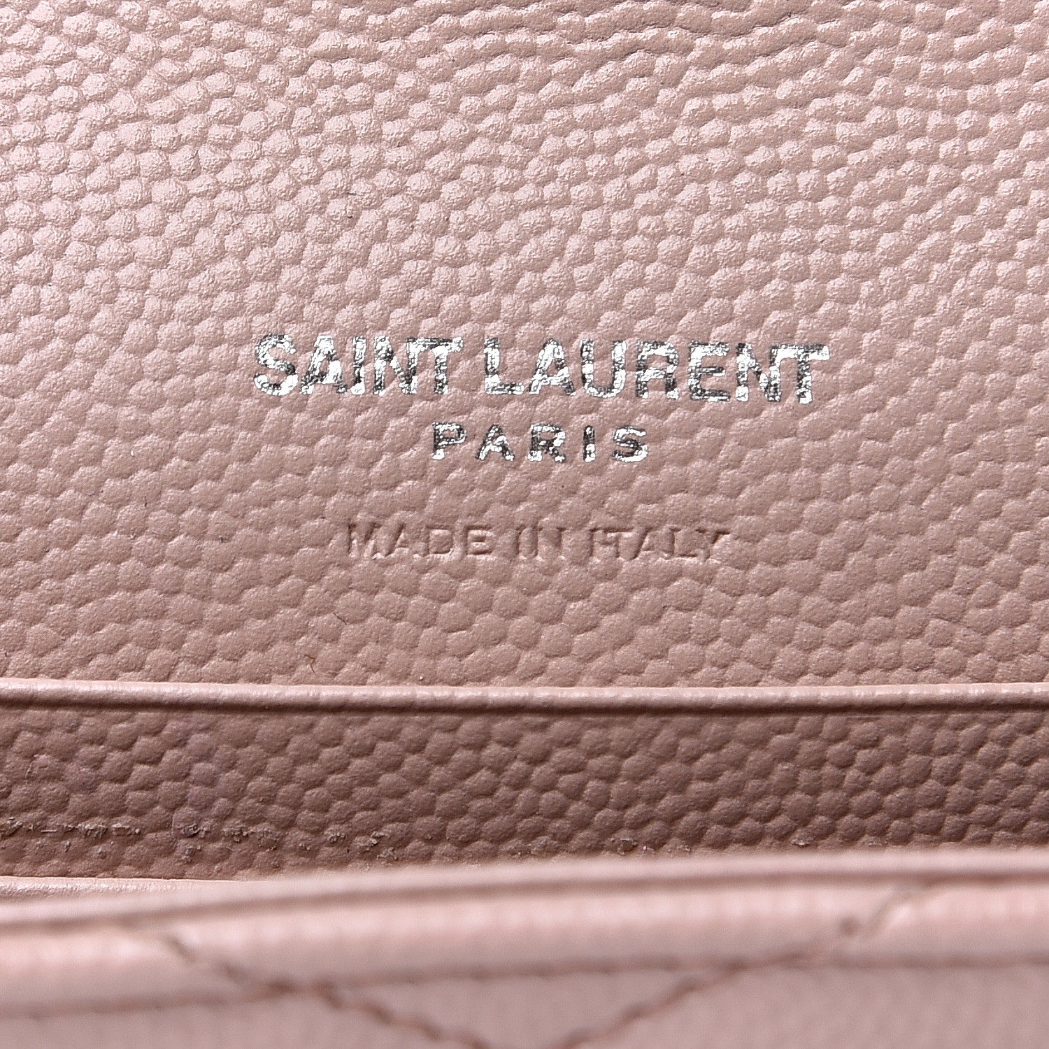 Saint Laurent Grain De Poudre Matelasse Chevron Small Monogram Envelope Wallet Pale Pink 5 of 8