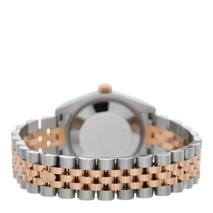 Rolex Stainless Steel 18K Everose Gold Diamond Black Mother of Pearl 31mm Oyster Perpetual Datejust Watch 178271 3 of 5