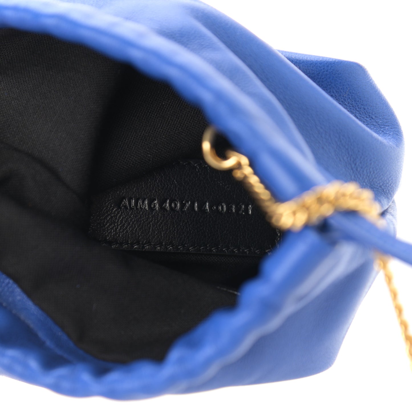 Lambskin Paris Drawstring Pouch Bleu Majorelle
