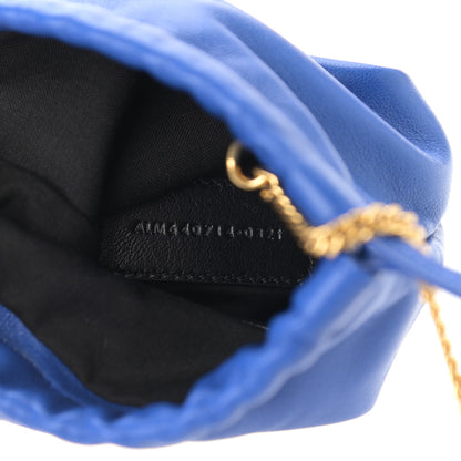 Saint Laurent Lambskin Paris Drawstring Pouch Bleu Majorelle 7 of 10