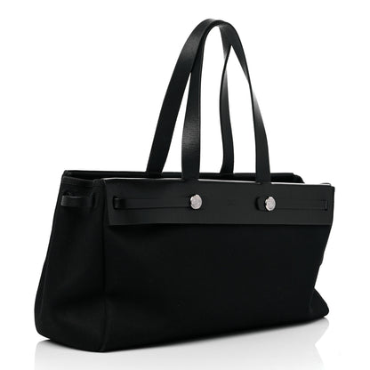 Hermes Toile Vache Hunter Herbag Cabas MM Black 4 of 16
