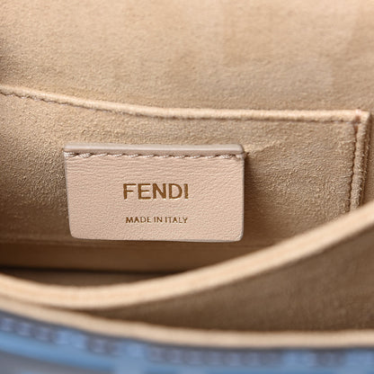 Fendi Vitello Liberty Bi-Color FF 1974 Embossed Small Kan U Shoulder Bag Balena Black 6 of 10