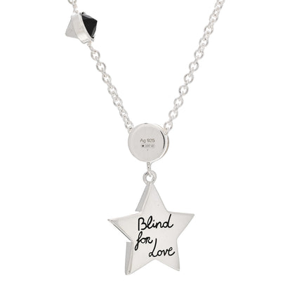 Gucci Sterling Silver Black Spinel Blind For Love Star Pendant Necklace 4 of 6