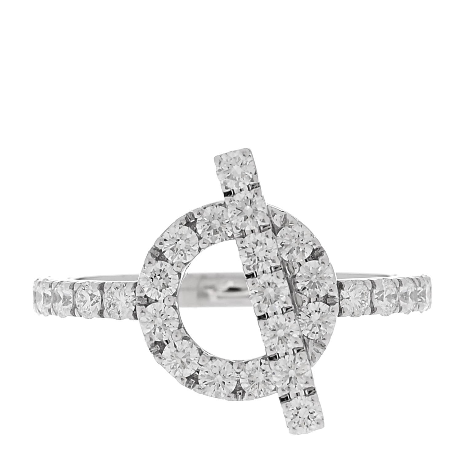 Hermes 18K White Gold Diamond Finesse Ring 53 6.25 1 of 4