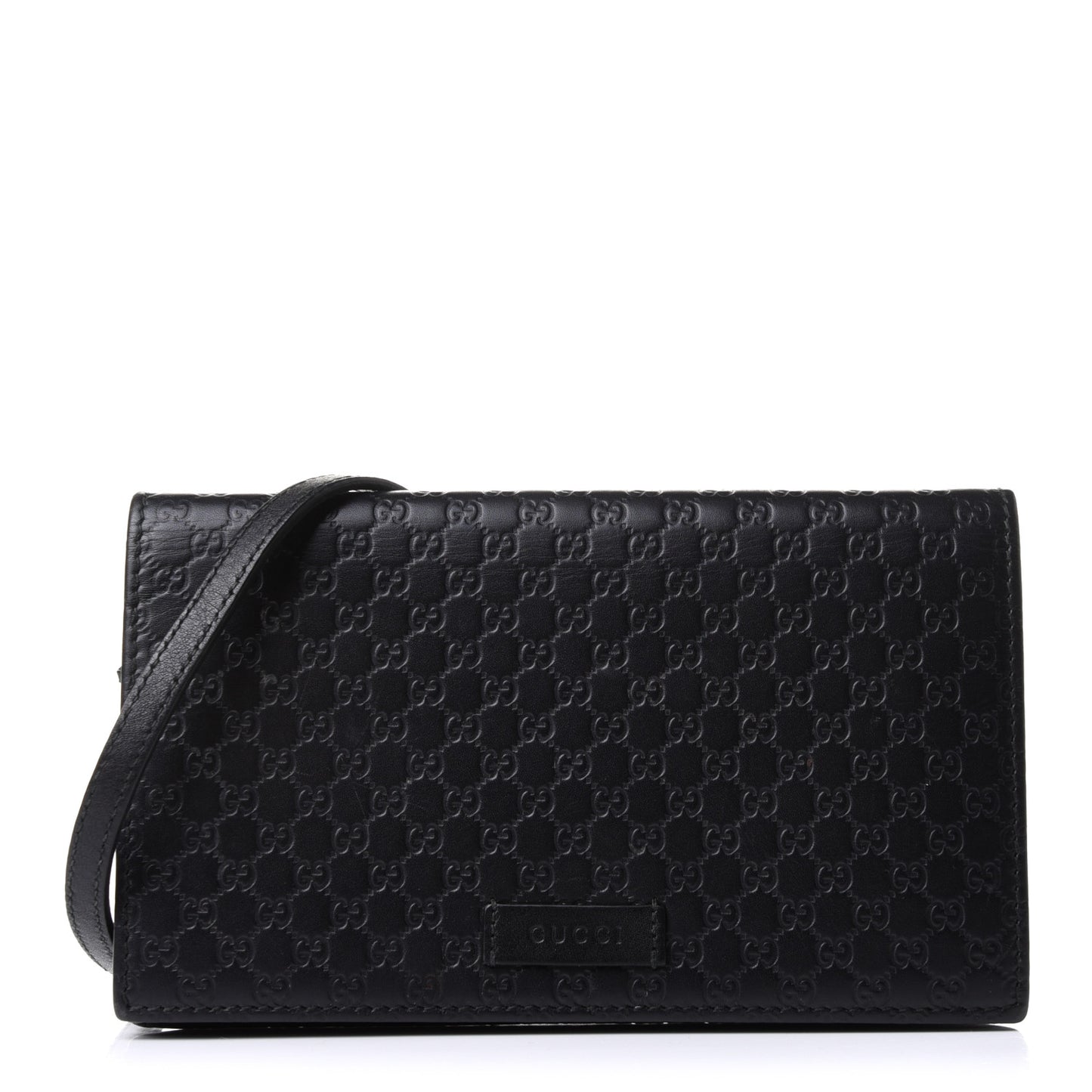 Microguccissima Crossbody Wallet Black