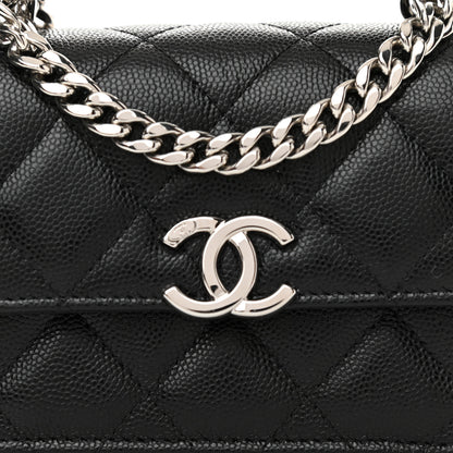 Chanel Caviar Quilted Pick Me Up Clutch With Chain Black 9 of 12