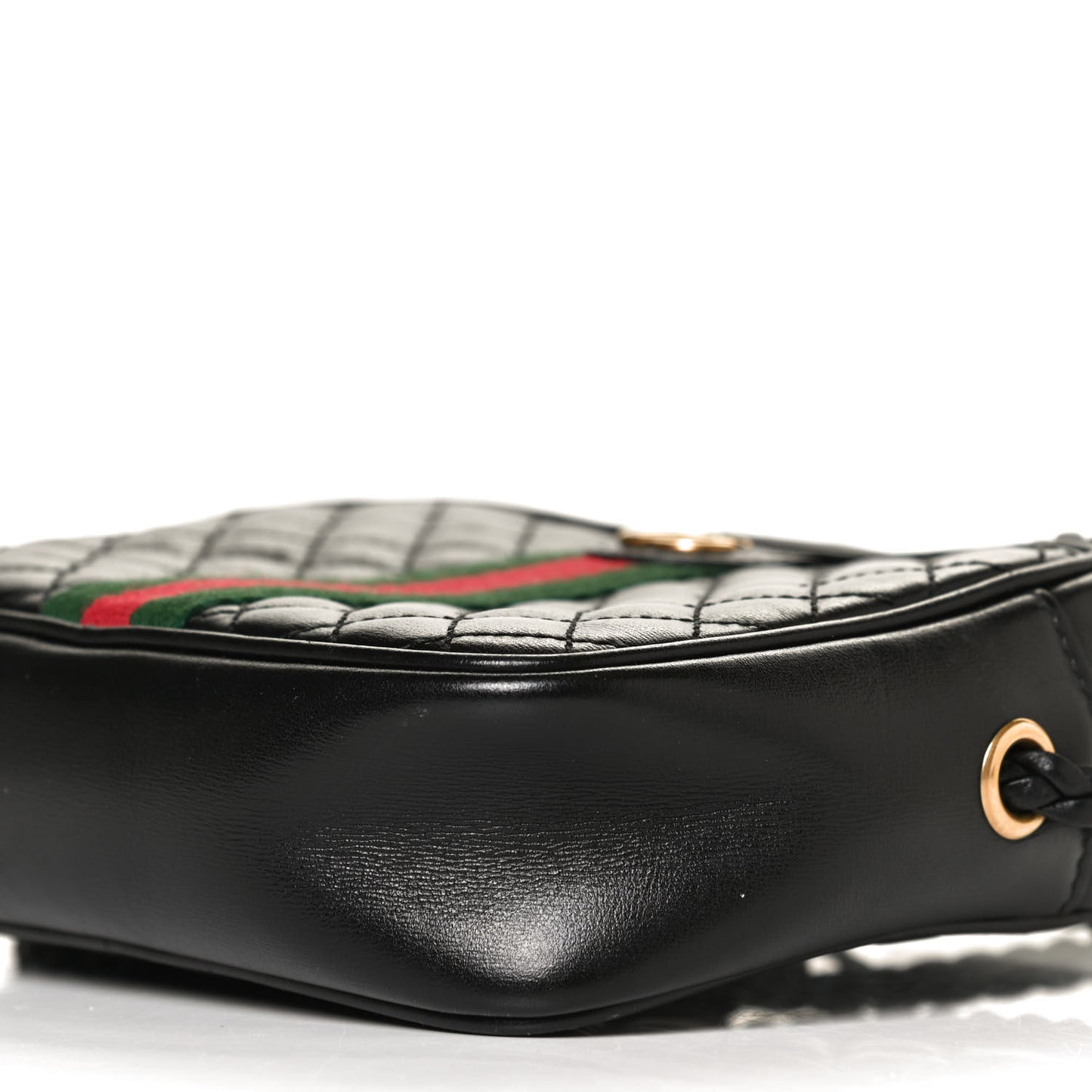 Calfskin Trapuntata Web Mini GG Shoulder Bag Black