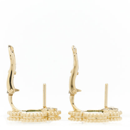 Van Cleef & Arpels 18K Yellow Gold Malachite Vintage Alhambra Earrings 5 of 10