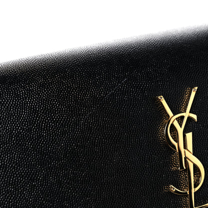 Saint Laurent Grain De Poudre Classic Monogram Kate Clutch Black 11 of 12