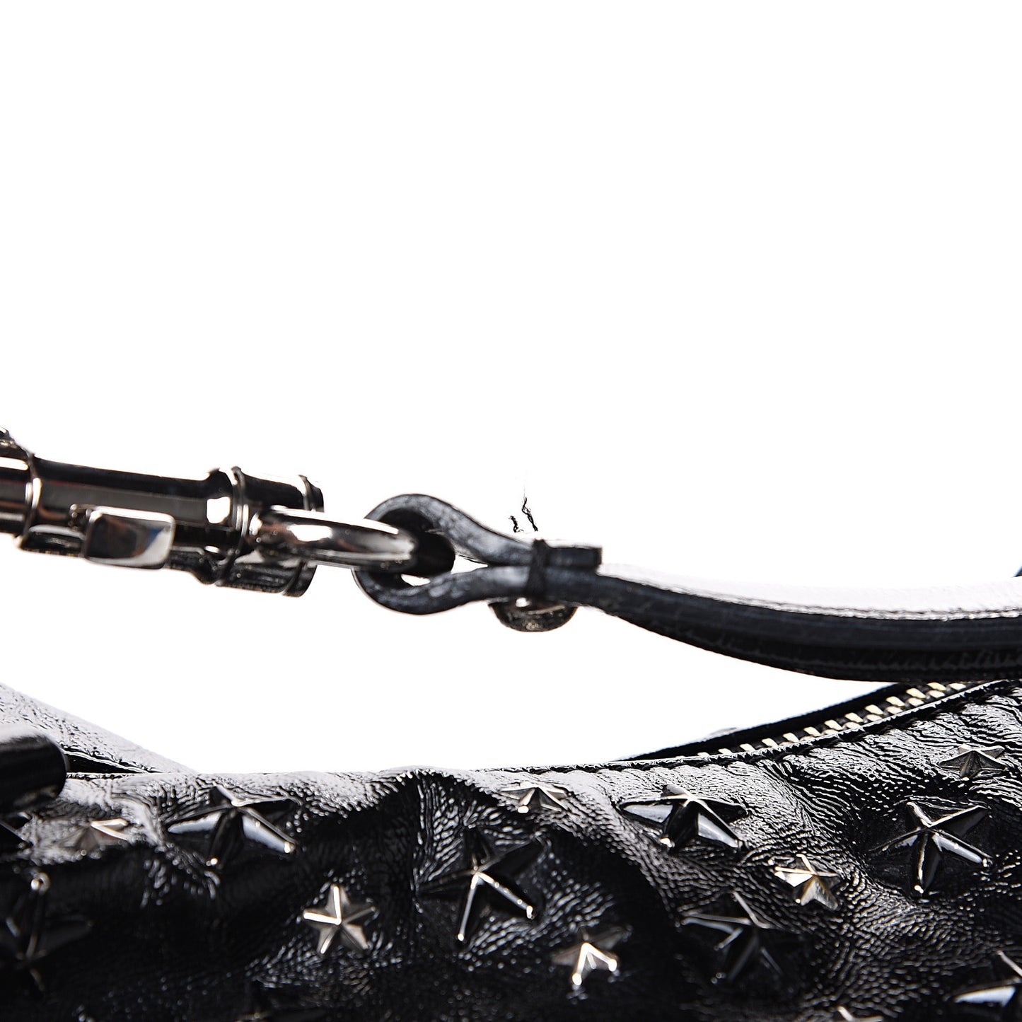 Metallic Calfskin Star Studded Sky Hobo Black