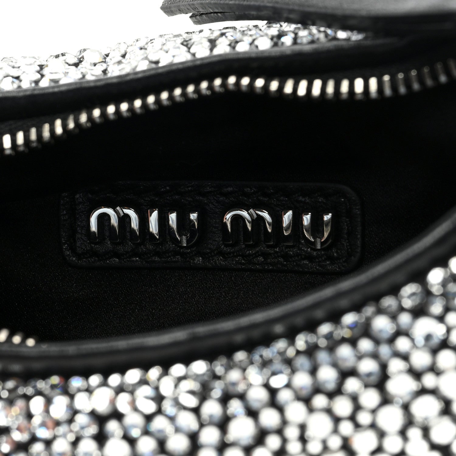 Miu Miu Crystal Silk Starlight Mini Wander Hobo Black 7 of 11
