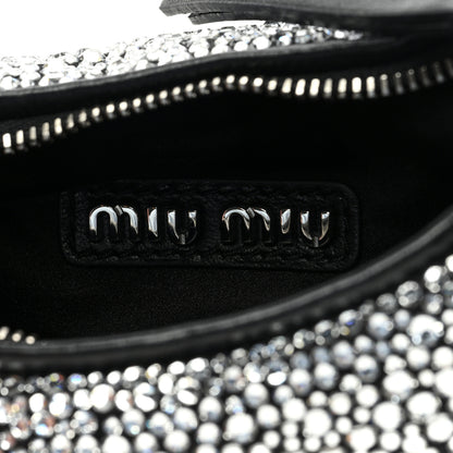 Miu Miu Crystal Silk Starlight Mini Wander Hobo Black 7 of 11