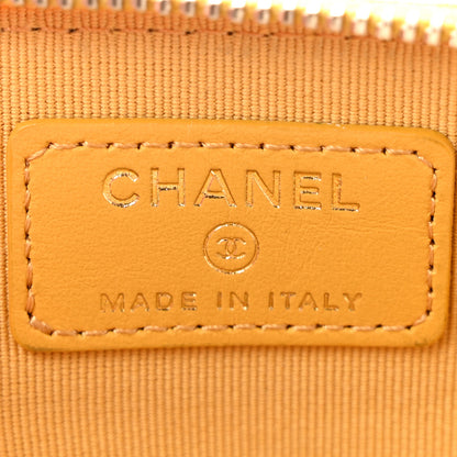 Chanel Caviar Quilted Zip Card Holder Wallet Yellow 6 of 11