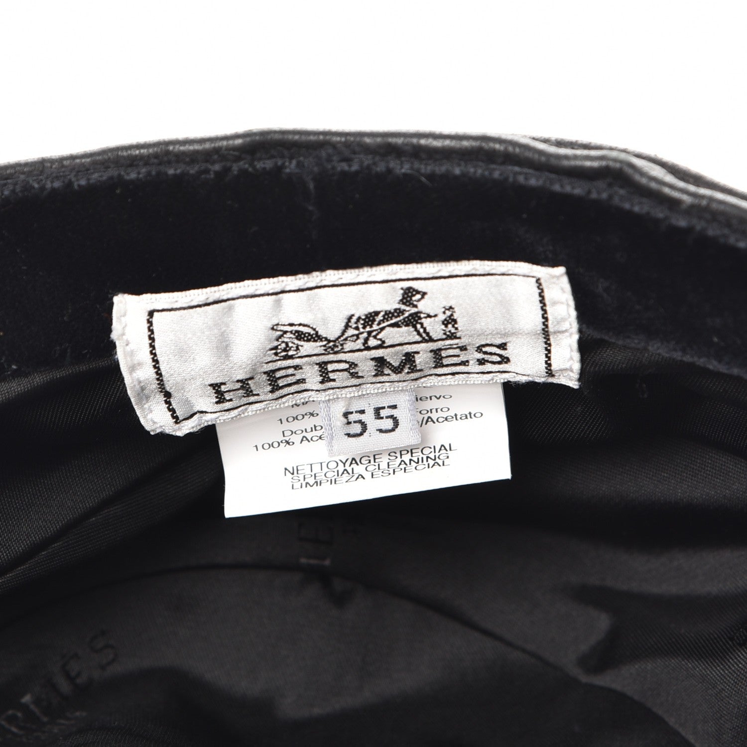 Hermes Deerskin Frida Hat 55 Black 6 of 6