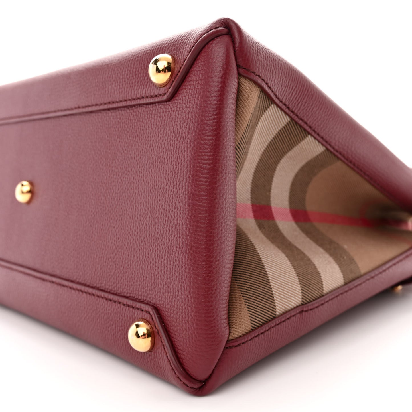 Derby Calfskin House Check Medium Banner Tote Crimson
