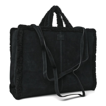 Telfar X UGG Suede Shearling Large Shopping Bag Black 3 of 11