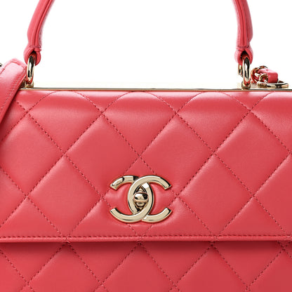 Chanel Lambskin Quilted Small Trendy CC Flap Dual Handle Bag Bright Pink 8 of 13