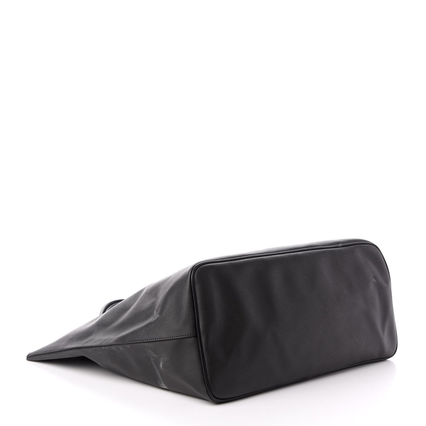 Textured Coated Canvas Bambi Print Large Antigona Tote Black