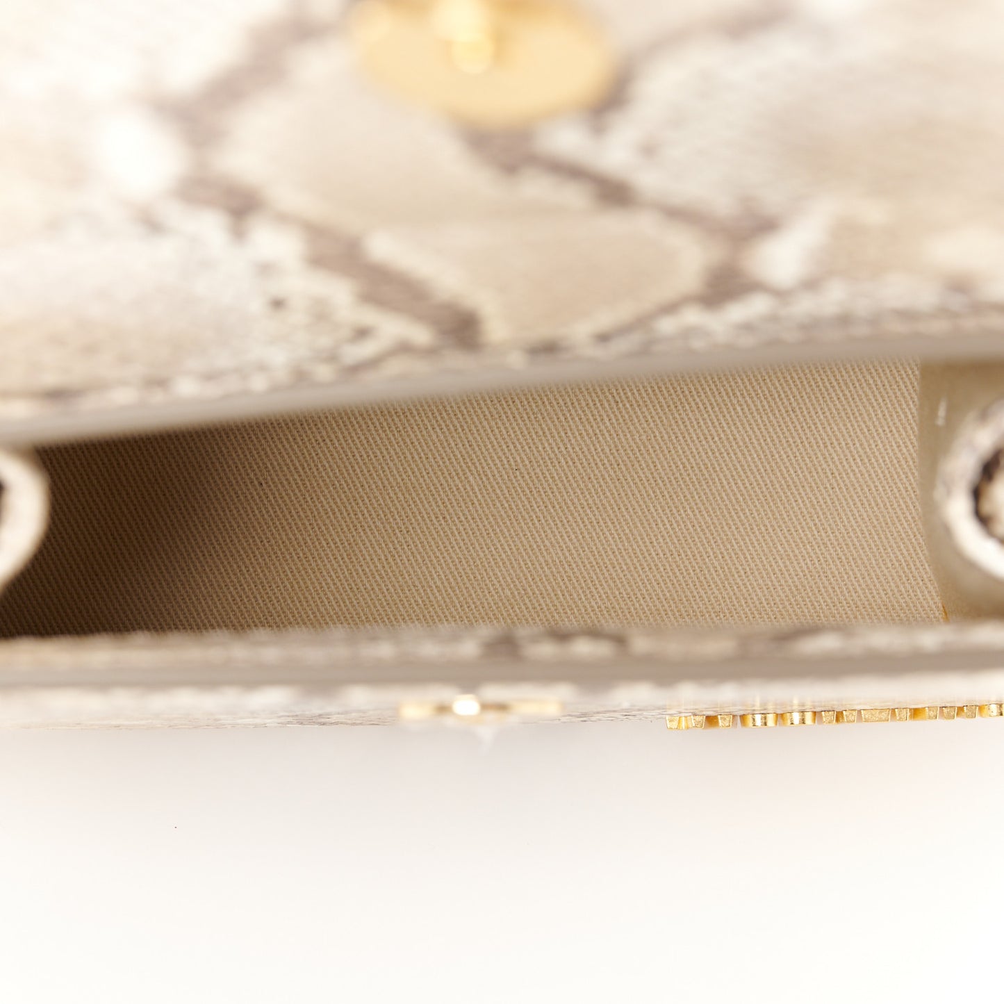 Goatskin Python Embossed Le Chiquito Moyen Beige