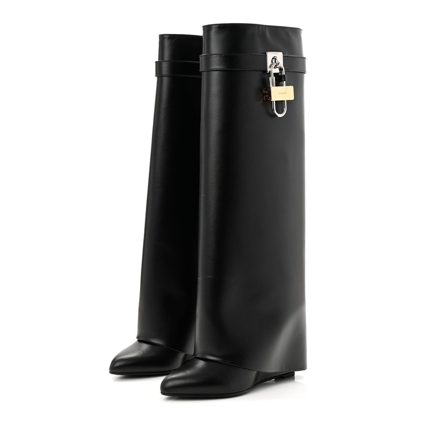 Calfskin Shark Lock Pant Boots 36 Black