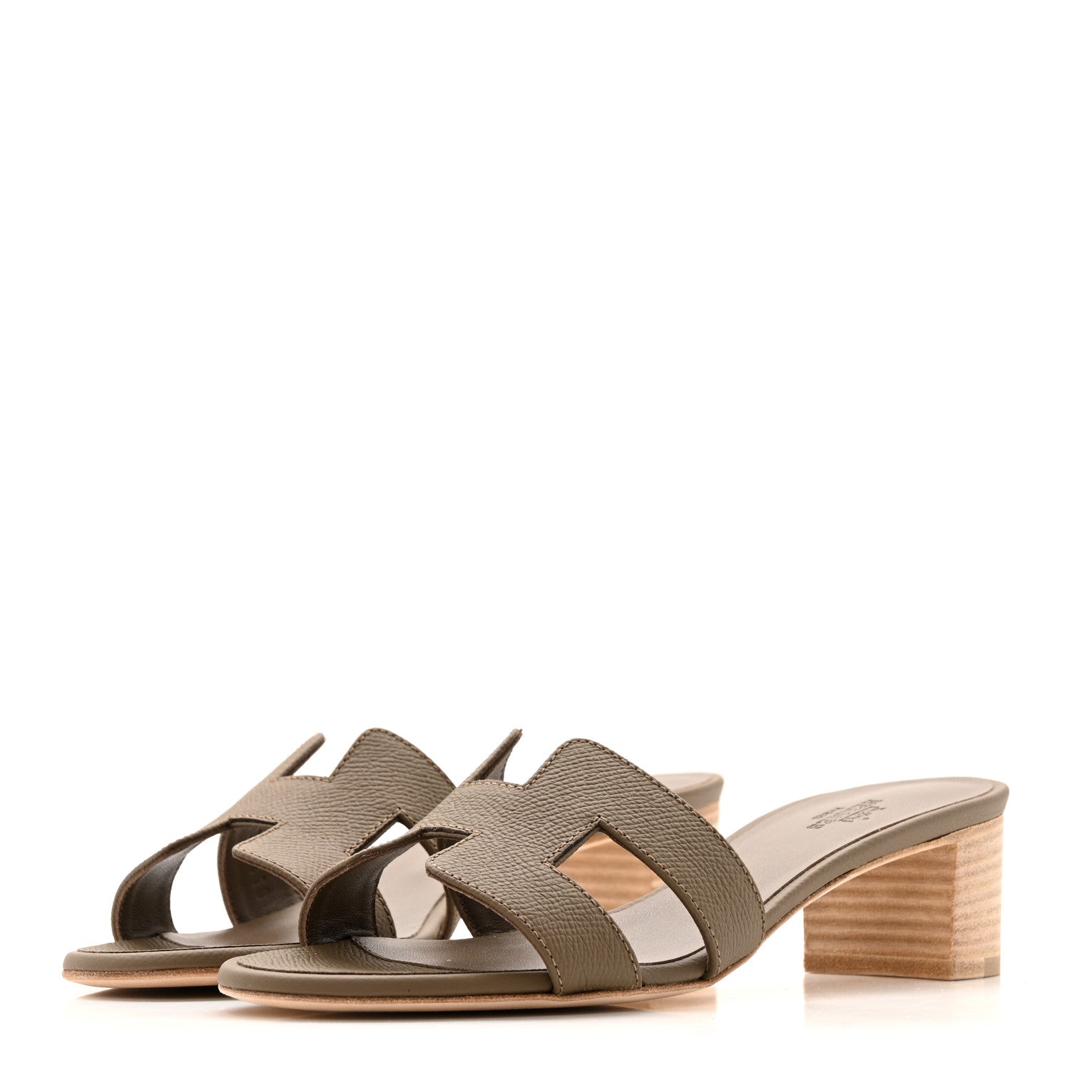 Hermes Epsom Oasis Sandals 37.5 Etoupe 7 of 22
