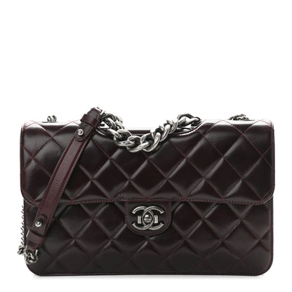 Chanel Calfskin Quilted Large Perfect Edge Flap Burgundy 1 of 12