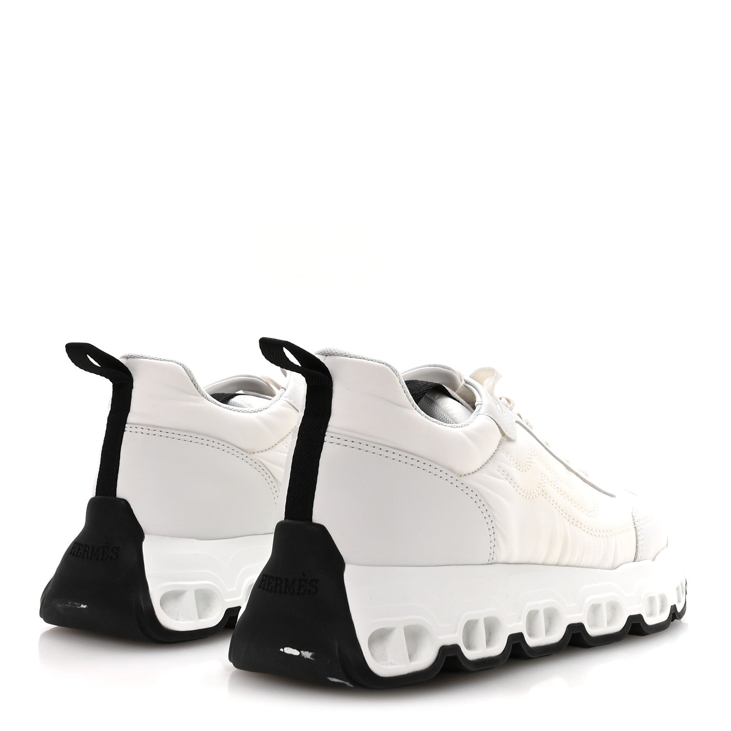 Hermes Parachute Fabric Calfskin Impulse Sneakers 38.5 White 5 of 8