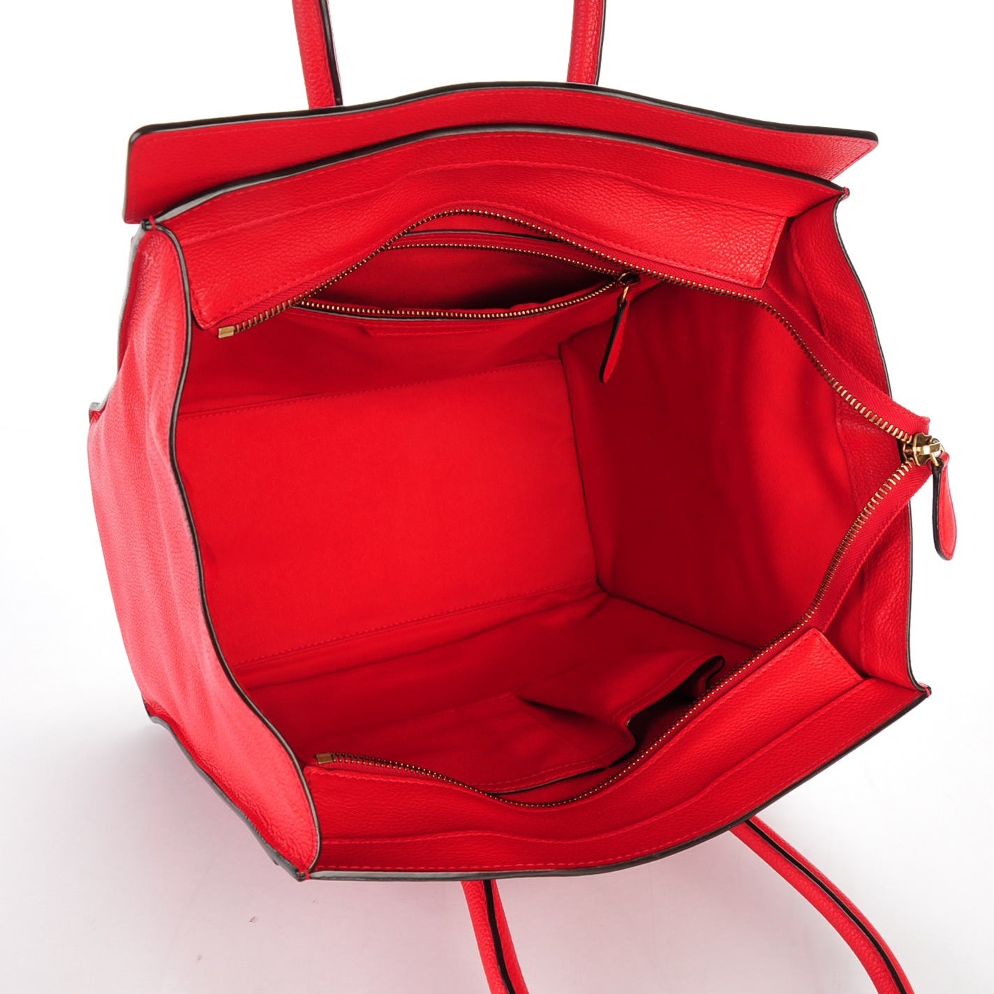 Drummed Calfskin Mini Luggage Coquelicot