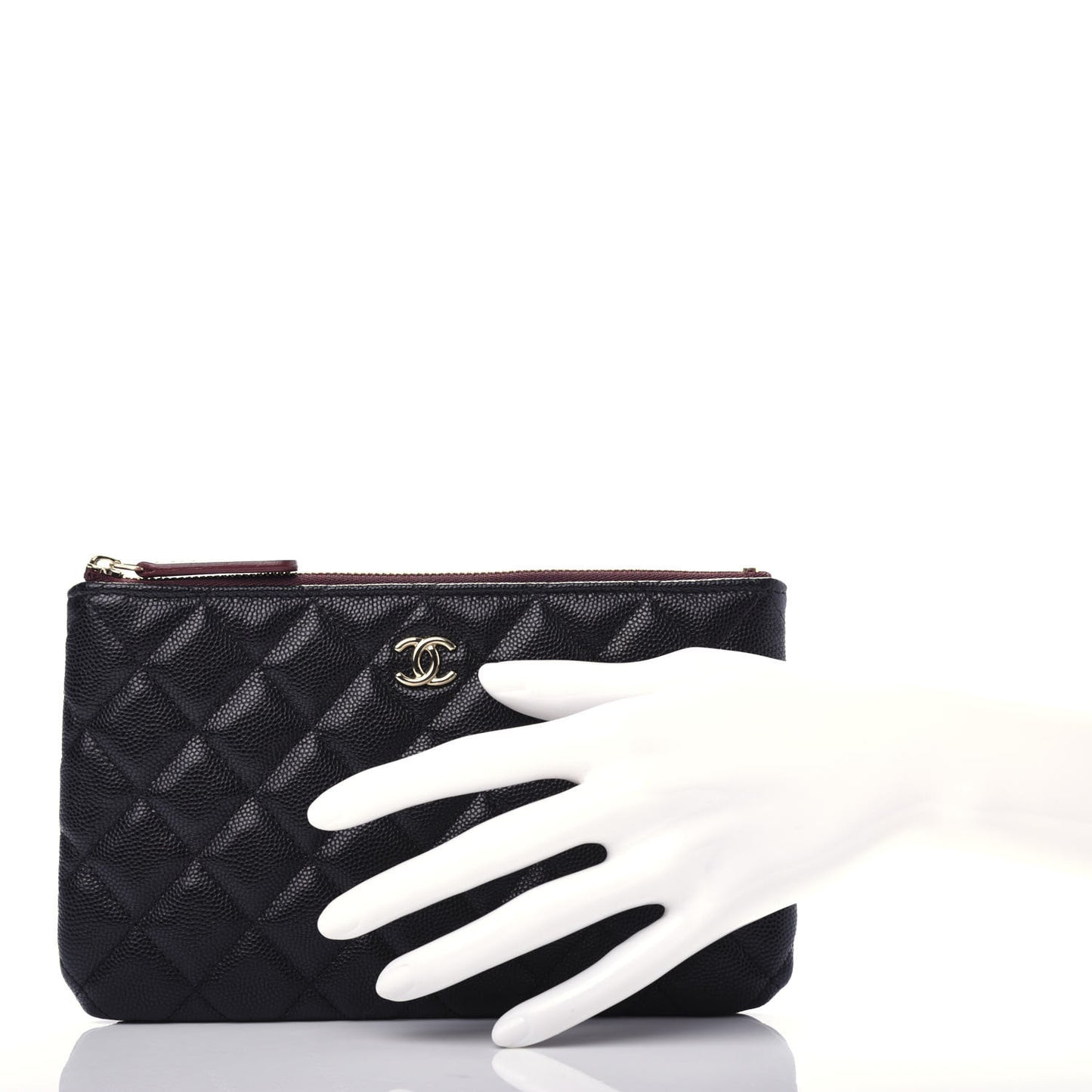 Caviar Quilted Cosmetic Case Black