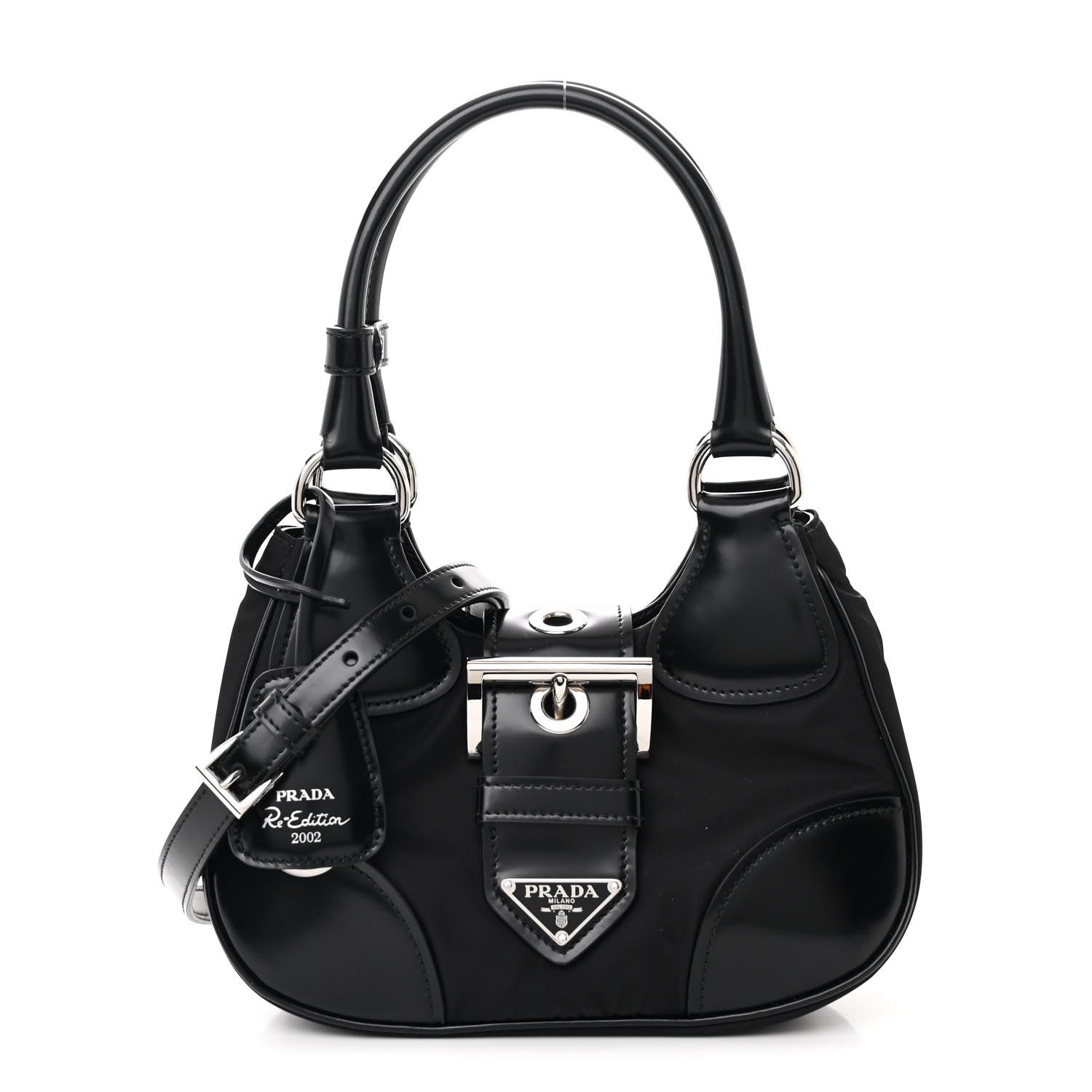 Prada Re-Nylon Spazzolato Re-Edition 2002 Moon Bag Black 1 of 10