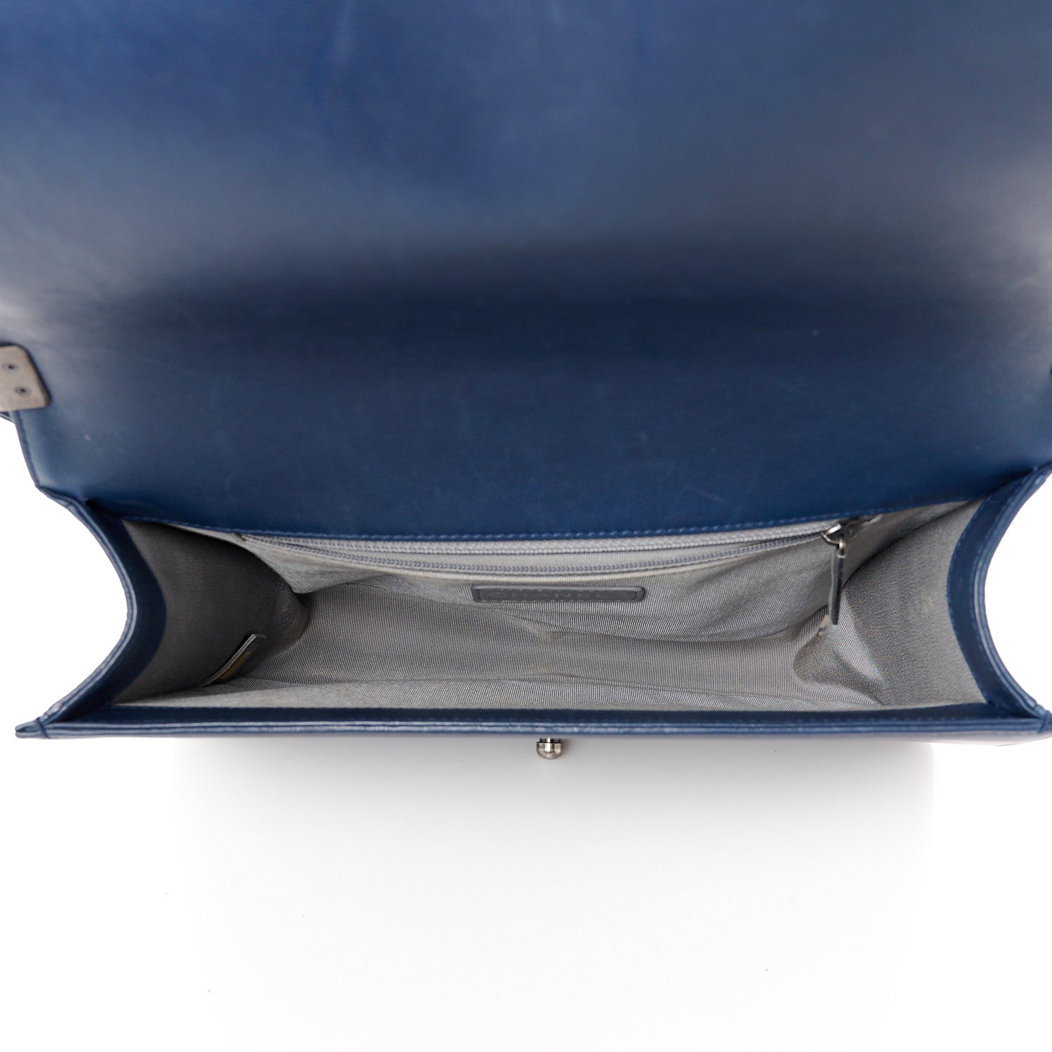 Chanel Calfskin Double Stitch New Medium Boy Flap Navy Blue 5 of 10