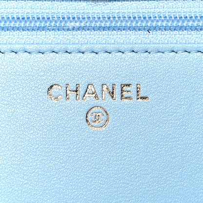 Chanel Lambskin Quilted Trendy CC Wallet On Chain WOC Light Blue 5 of 11