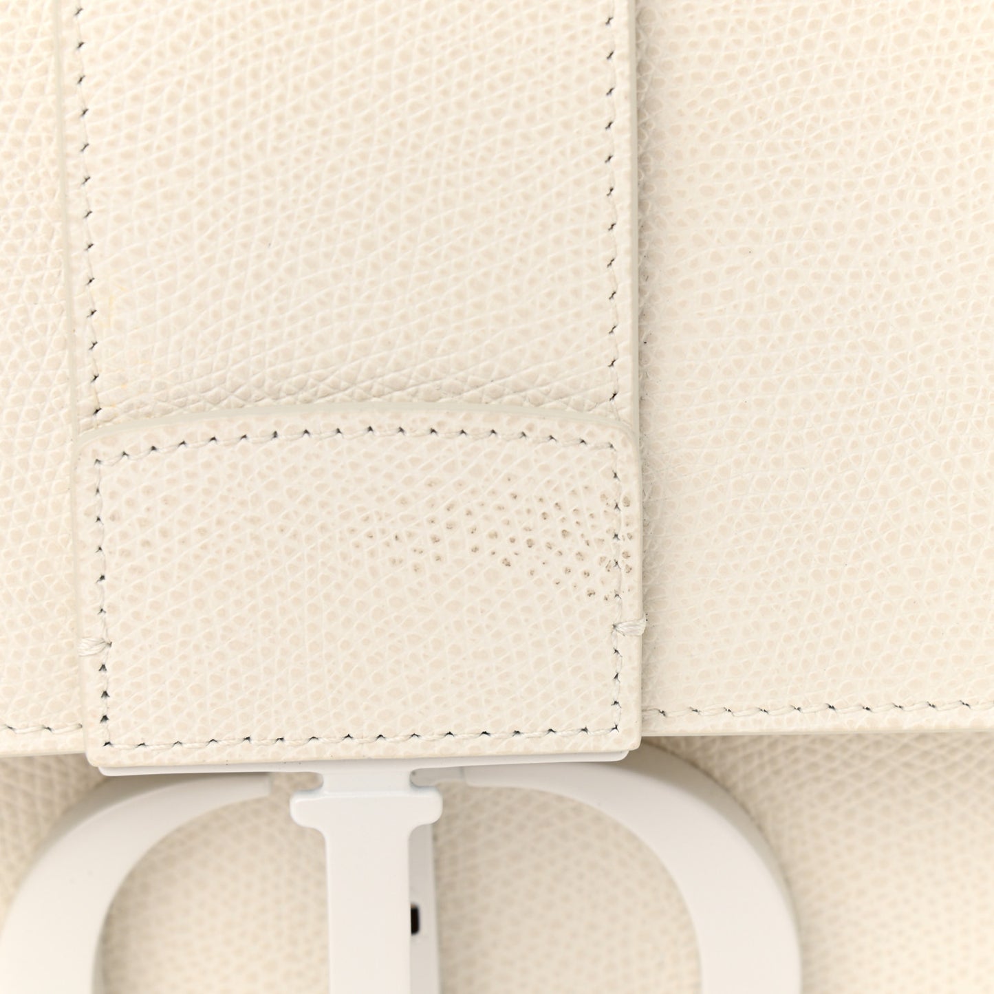 Ultra Matte Grained Calfskin 30 Montaigne Flap Bag White
